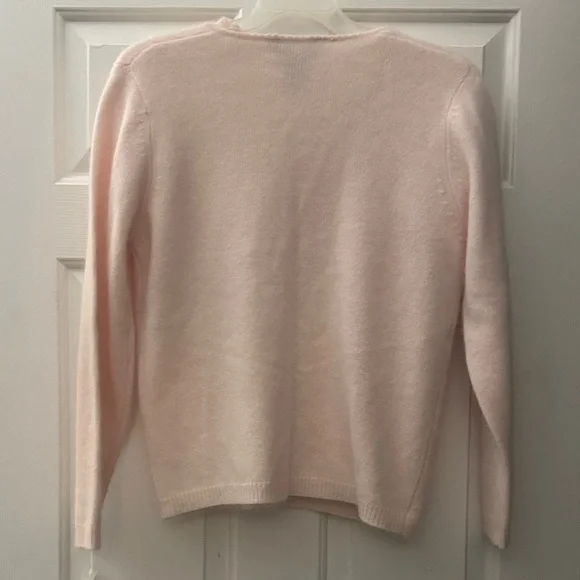 New Baby Pink Embroidered Angora blend Sweater Set - Picture 8 of 12